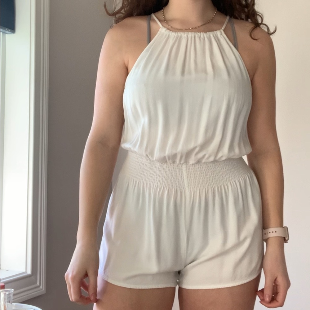 White lightweight romper